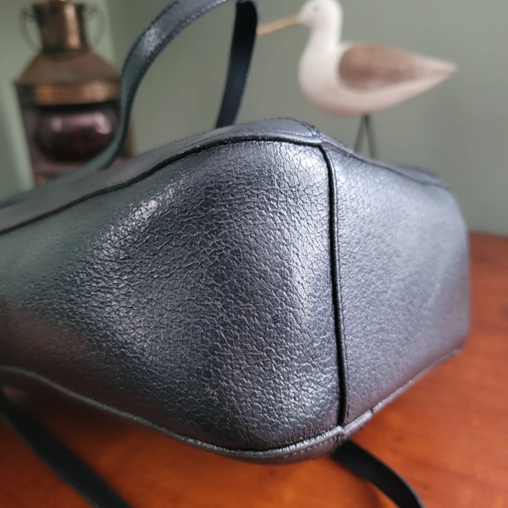 Coach 6706 Bridle Bucket Black Leather Shoulder Bag Made in Italy Vintage